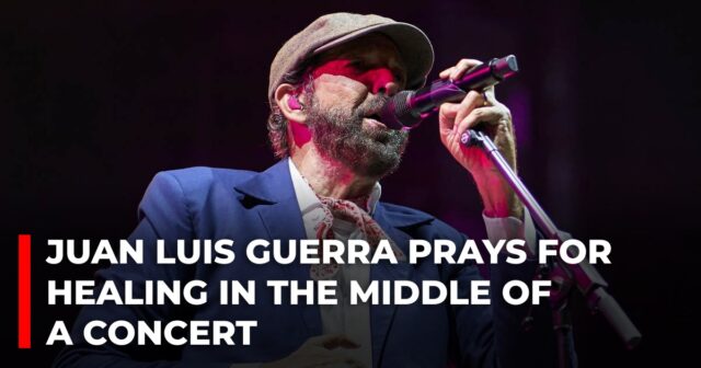 Juan Luis Guerra prays for healing in the middle of a concert