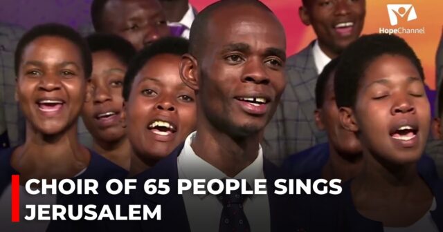 Choir of 65 people sings Jerusalem
