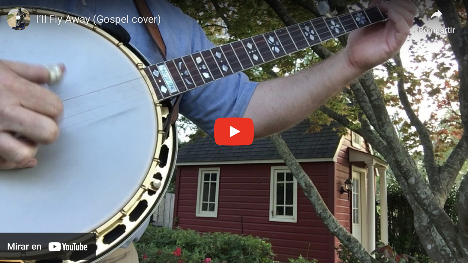 Listen to the song “I’ll Fly Away” on banjo