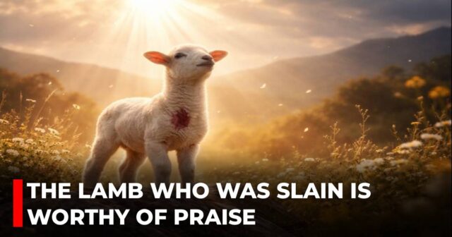 The Lamb who was slain is worthy of praise